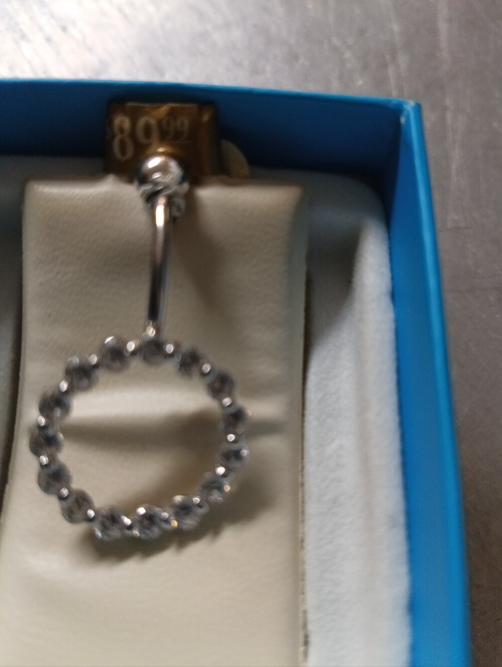 14 Karat White Gold NWT Belly Button Ring 14 Grams